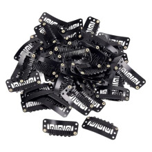 30 Pcs U Shaped Wig Clips with Silicone Grip for Hair Extensions, Durable Metal Sew In Black