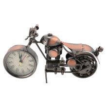 Vintage Motorcycle Desk Clock with EasytoRead Display for Retro Home Office or Cafe Decor