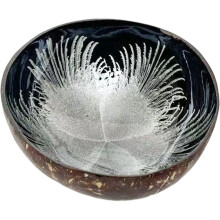 Coconut Bowls with Vintage Polished Finish for Snacks and Home Decor, Natural Shell Serving Bowl