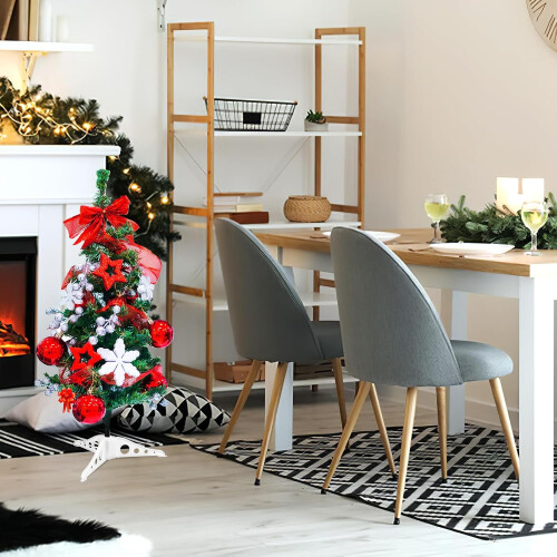 White Christmas Tree Stand for Tabletop, Stable 3Leg Base, Easy Assembly Artificial Tree Holder 1