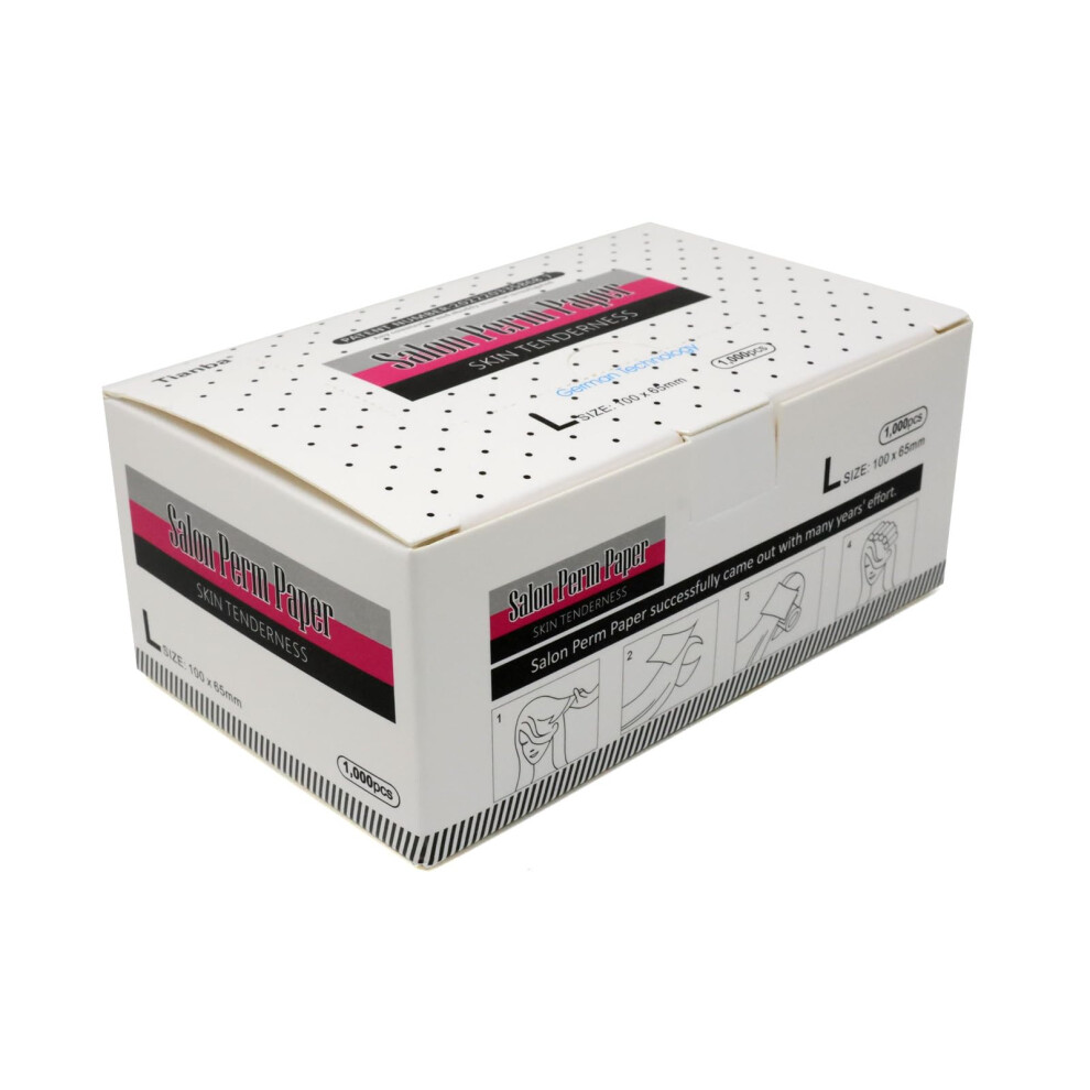 Ultra Thin Perm End Papers 1000 Count, Disposable White Sheets for Secure Hair Wrapping at Salon and Home