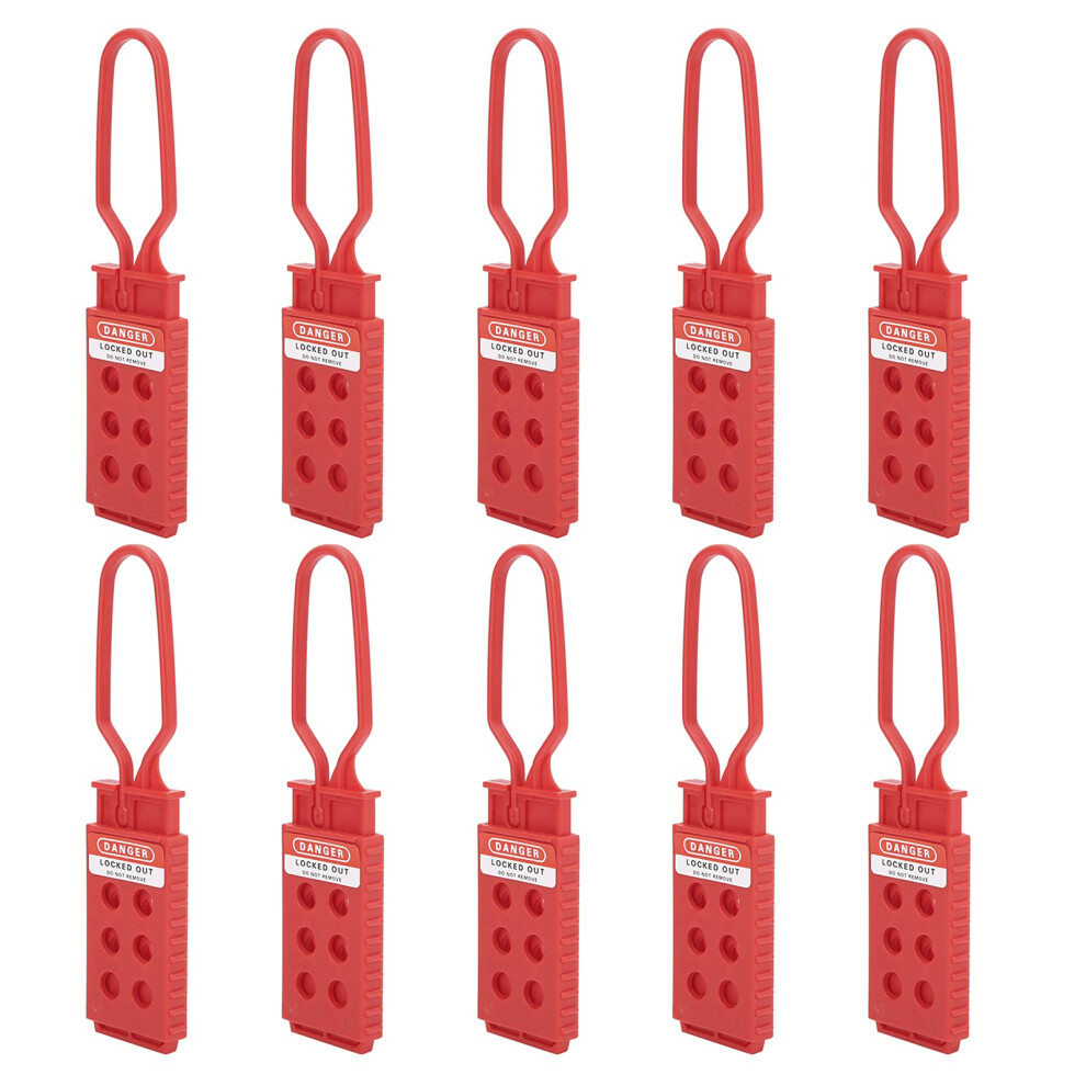 10Pcs Red Nylon Lockout Hasp 6 Hole Safety Lockout Device For Industrial Equipment Maintenance 9174973501251