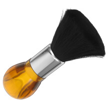 Barber Neck Duster with Soft Fiber Bristles and Ergonomic Grip for Gentle Hair Cleanup Amber