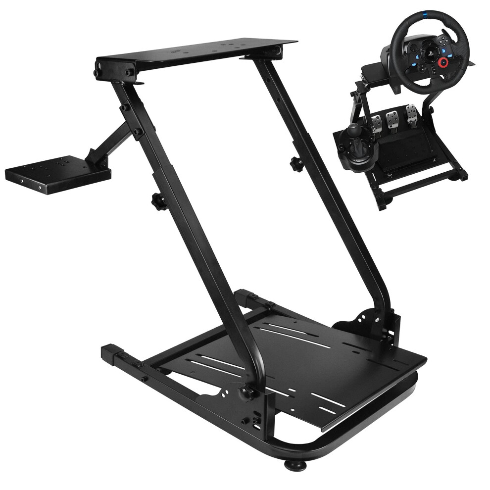 Racing Wheel Stand For Logitech G29 G920 G923 G27 G25 T300rs, Height Adjustable Foldable Design 9164114213549