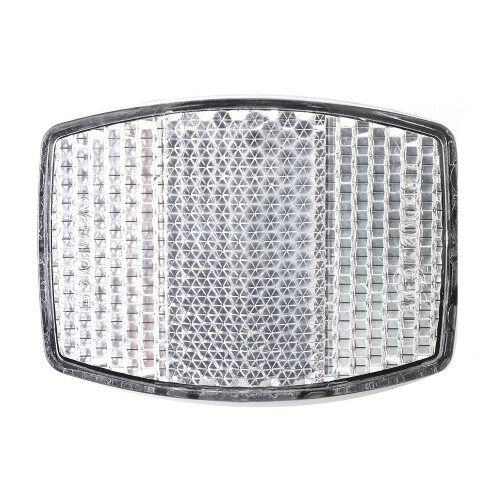 Handlebar Mount Bicycle Reflector with  Visibility Front Rear Warning Light, White