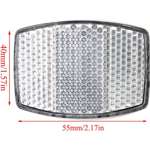Handlebar Mount Bicycle Reflector with  Visibility Front Rear Warning Light, White 1