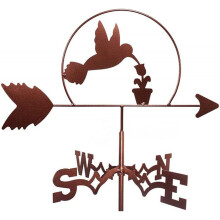 Metal Weather Vane Hummingbird Retro Wind Direction Display for Garden Yard Terrace Decoration