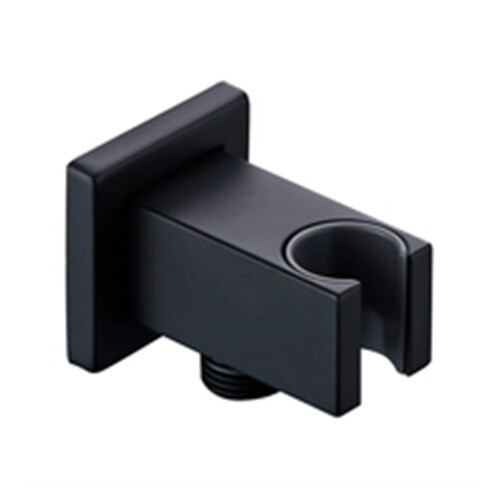 Solid Brass Matte Black Wall Mounted Square Hand Shower Holder Bracket for Bathroom