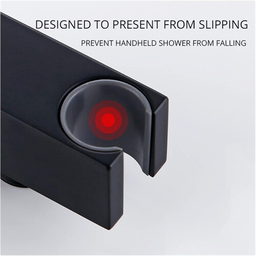 Solid Brass Matte Black Wall Mounted Square Hand Shower Holder Bracket for Bathroom 2