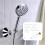 360 Adjustable Shower Head Holder Wall Mount Brushed Nickel Copper Bracket for Bathroom 2