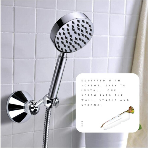 360 Adjustable Shower Head Holder Wall Mount Brushed Nickel Copper Bracket for Bathroom 1