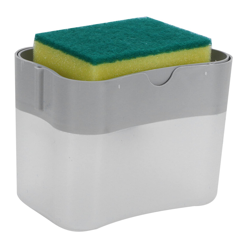 Dish Soap Dispenser With Sponge Holder, 2 In 1 Easy Press Liquid Dispenser For Kitchen Counter 9164114150967