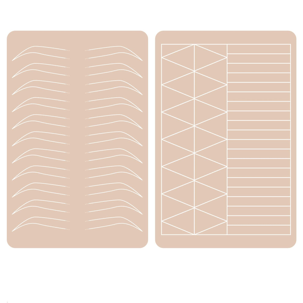Permanent Makeup Practice Skin Silicone Eyebrow Sheet Double Sided with Preprinted Brow Shapes for Microblading and Ombre Powder Brows Training