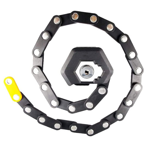Bike Lock 85cm Folding AntiTheft CutResistant Bicycle Chain with 3 Keys RustProof Design