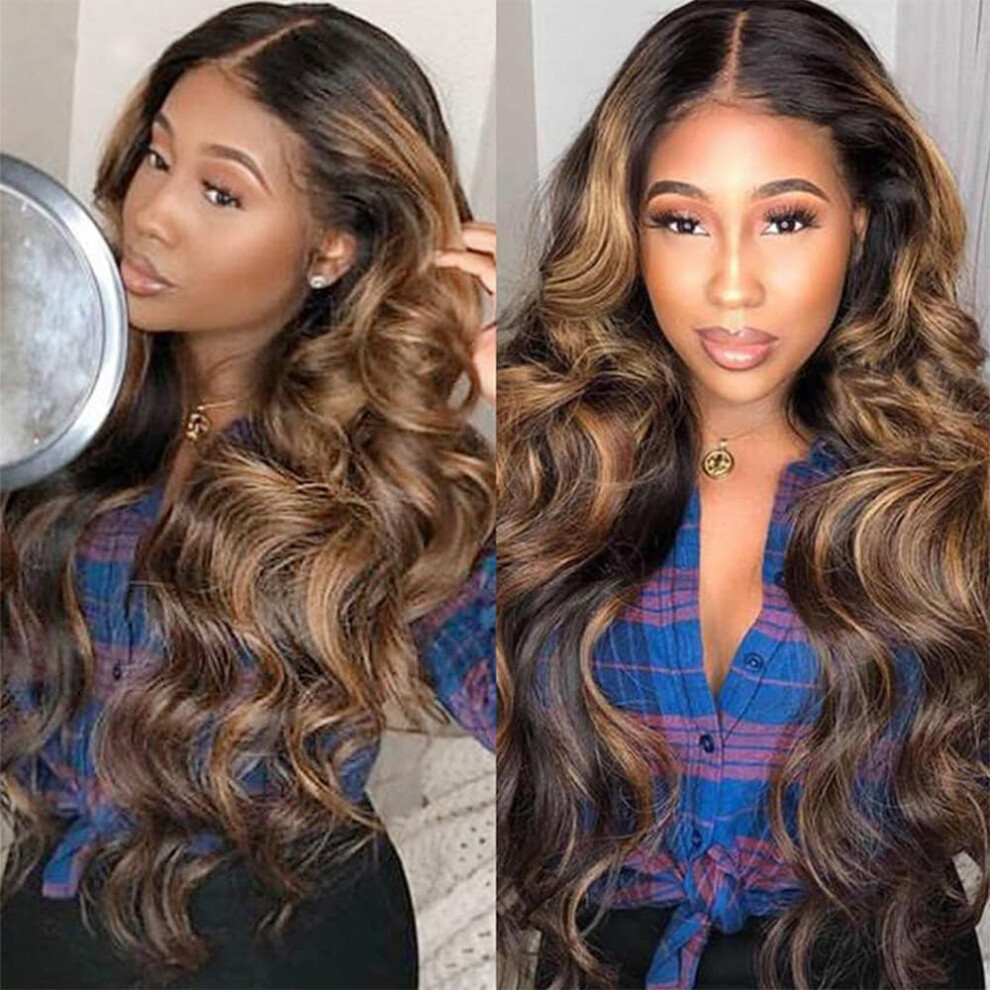 Unisex Long Wavy Lace Front Wig With Bangs Gradient Synthetic 65Cm Density For Women Party Daily