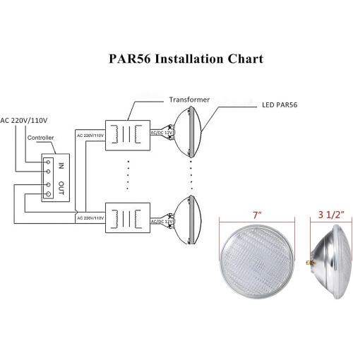 Underwater LED Pond Lights IP68 Waterproof with Remote MultiLight Sync Control 18W 1