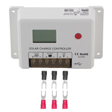 Controlador de carga solar PWM com aterramento negativo, regulador de bateria com display LCD e sistema de proteção seguro com baixíssima