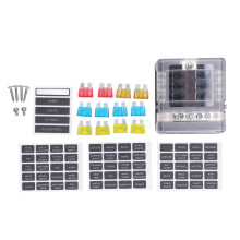 Porte-fusibles avec indicateur LED et couvercle étanche, bloc de fusibles à lames à 6 voies avec bus négatif pour automobiles, bateaux et