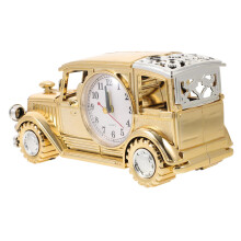 Vintage Classic Car Shaped Desk Clock with Retro Alarm and Clear EasyRead Dial for Home Office Decor
