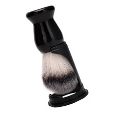 Beard Grooming Kit with Shaving Brush and Holder for Daily Beard Care, Soft Bristles, Black