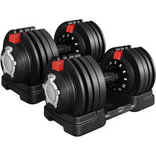 Adjustable Dumbbell Set - 24KG Weights with Safety Locking Mechanism, Home Gym Strength Training Equipment for Full Bodybuilding