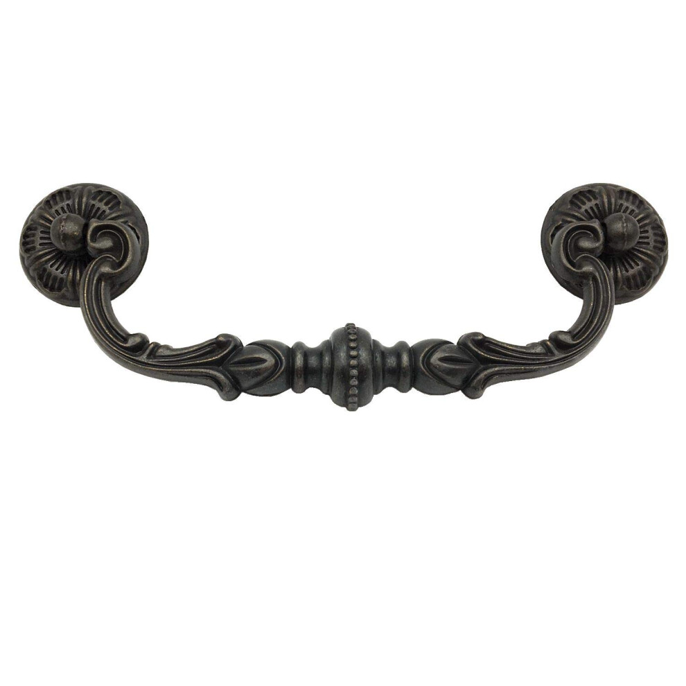 Vintage Drawer Pull 5 1/4 Inch Center Antique Bronze Bail Handle For Dresser And Cabinet 9164114216496