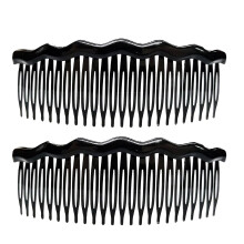 2 Pcs Black Hair Side Comb Set, Vintage French Twist Comb for Bridal Wedding Updos, Secure Hold