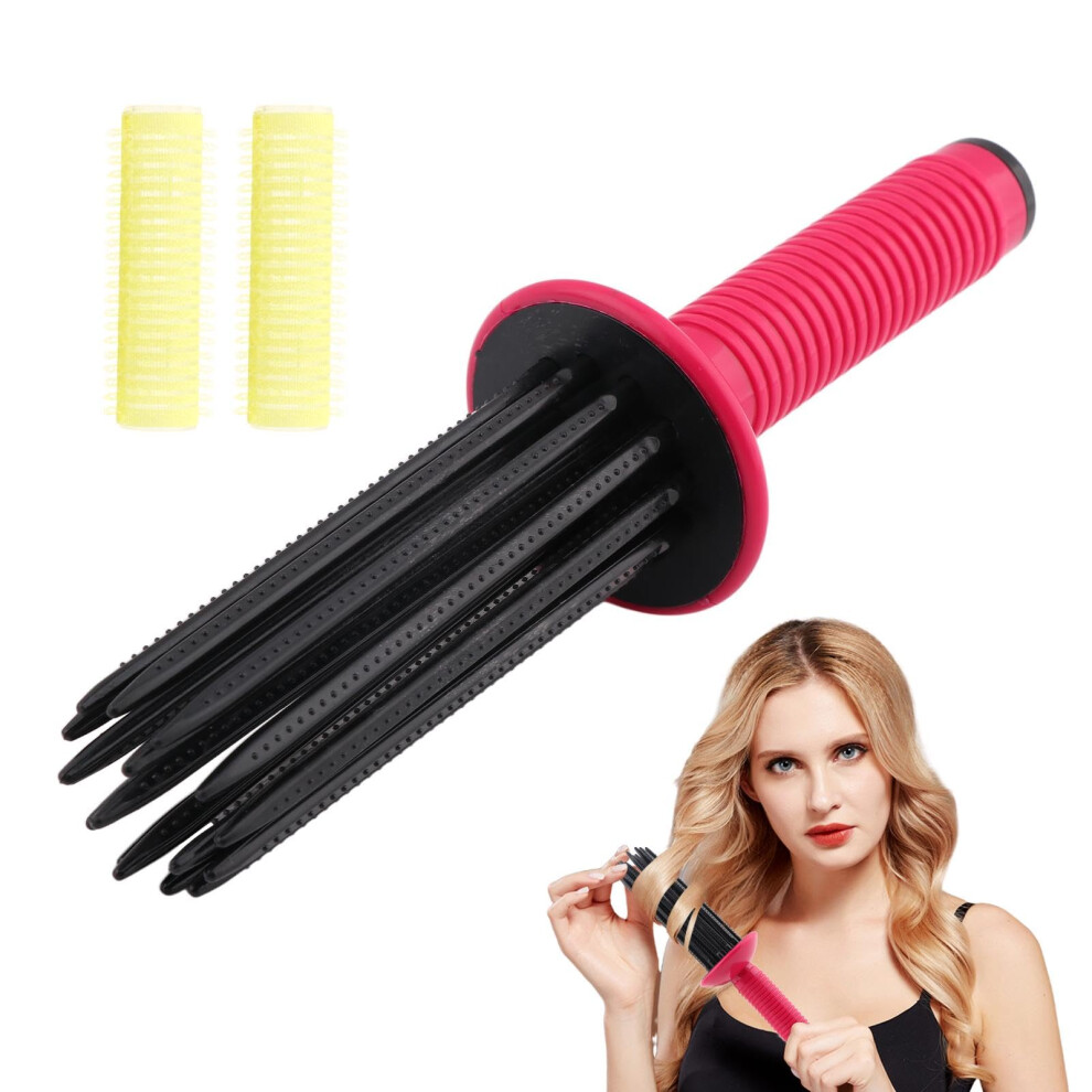 Curling Roll Comb with 2 Hair Rollers, Quick Curl Creation, RootâLift Volume, AntiâTangle Design