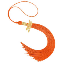 2025 Orange Graduation Cap Tassel with Gold Year Charm and Adjustable Secure Buckle