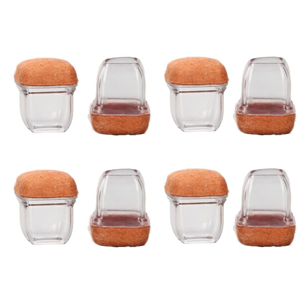 Furniture Leg Protectors With Felt Pads For Chair And Table Legs, Transparent Noise Reducing Set Of 8 9365369396784