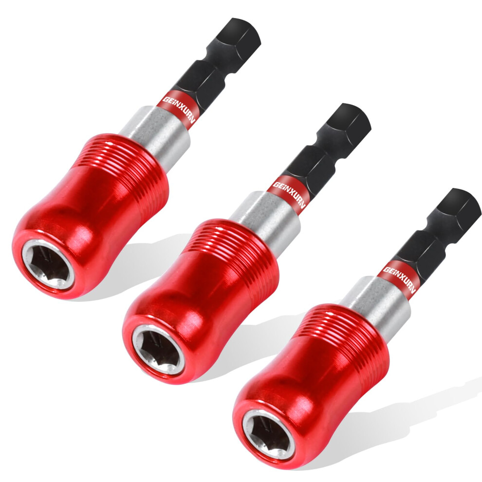 Impact Driver Bit Holder 3Pc 2.5 Inch Magnetic Lock Quickchange Hex Shank Crv Steel Extension 9164114217196