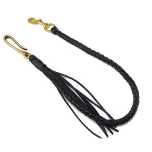 Black Leather Pant Chain with Vintage Tassel Design, Lightweight  Leather Accessory