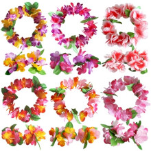 Hawaiian Headbands and Bracelets Set for Women Luau Party Accessories Colorful Flower Design