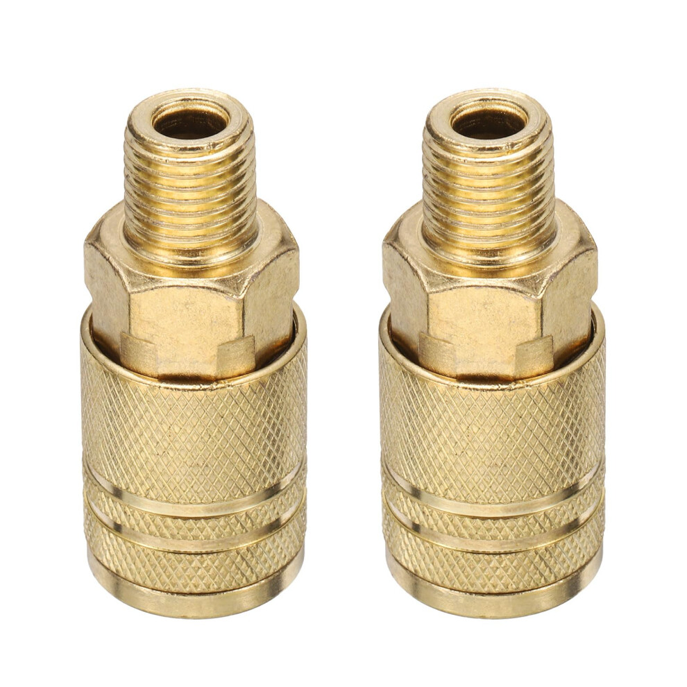 2Pcs 1/4 Inch Npt M Style Air Hose Quick Connect Coupler For Industrial Air Compressor Tools 9164114217509