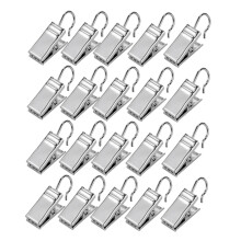 Stainless Steel Curtain Clips Set of 120 Wide Flat String Light Hangers Wire Holders for Home Decor