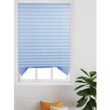 Cordless Blackout Window Blinds Sky Blue No Drill Self Adhesive Cut to Fit UV Blocking 90x150cm