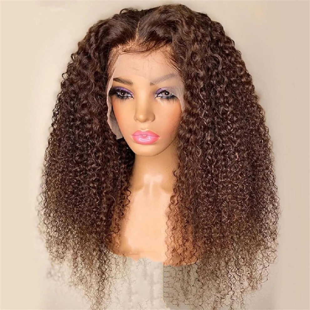 13x6 HD Lace Frontal Human Hair Wig 24 Inch Deep Wave #180 Density Transparent Lace for Women