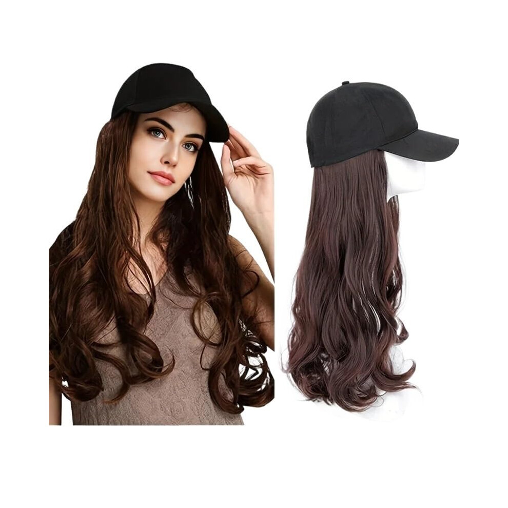 Unisex Black Long Curly Wig Hat For Women With Comfortable Cap And Instant Hairstyle Change