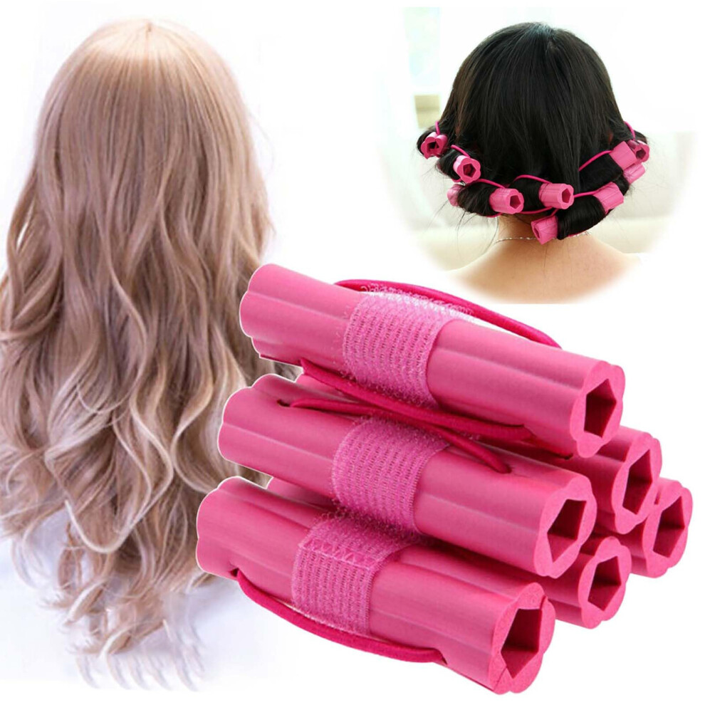 Heatless Hair Curlers Set Pink  Soft No Heat Curling Rods for Overnight Natural Curls All Hair Types