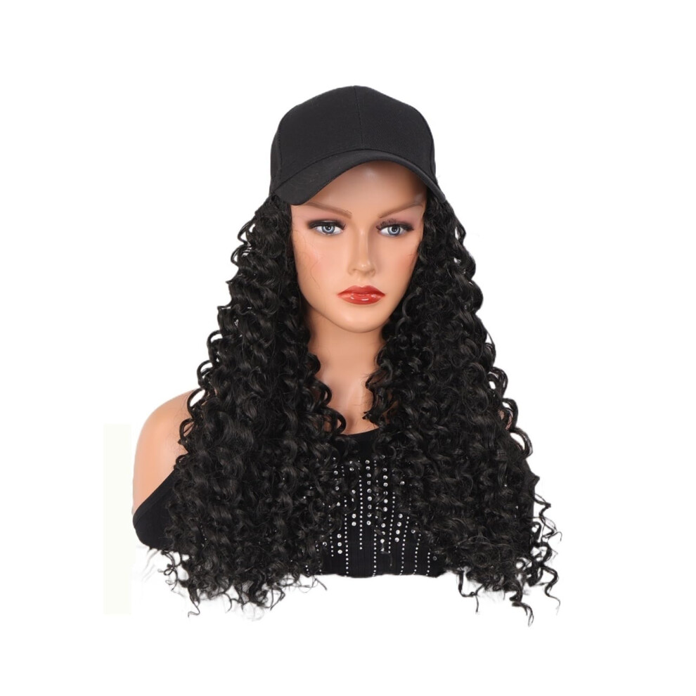Wig with Hat Synthetic Baseball Cap Wig Straight Blonde Hair Extensions Adjustable for Women
