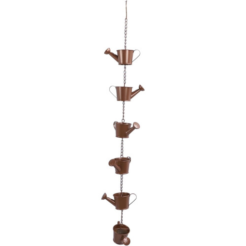 Rain Chains for Gutters Rustproof Iron 6 Cup Decorative Rainwater Diverter for Garden Yard 1
