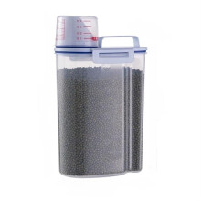 Pet Food Storage Container Airtight Seal Freshness Large Capacity Bin with Scoop White 2kg