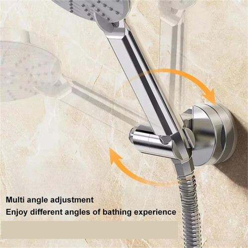 Shower Head Holder 3 Pcs 360 Adjustable Suction Cup Bracket SelfAdhesive Wall Mount Silver 2