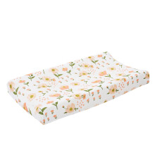 Baby Changing Pad Cover Waterproof Soft Cotton Breathable Floral Design for Girls 31.89x16.14x5.12