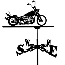 Metal Motorcycle Weather Vane Wind Direction Indicator for Retro Roof Garden Yard Outdoor Decor