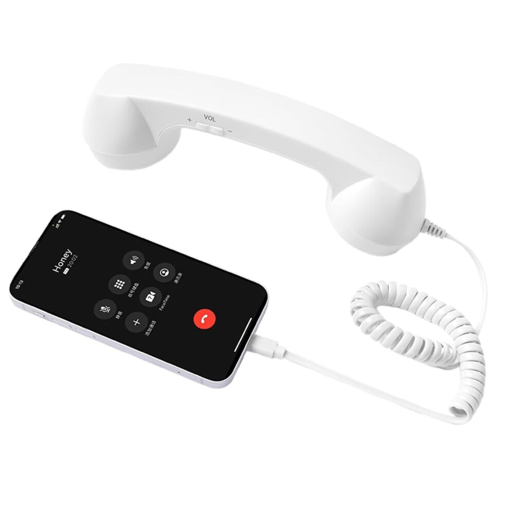 Retro Bluetooth Telephone Handset With Typec And 3.5Mm, Volume Control, Mic For Iphone Android 9164114220257