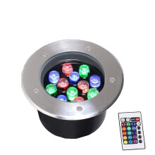 RGB Waterproof LED Fountain Light IP68 Submersible Pond Spotlight 16 Colors Remote 12V Stainless Steel