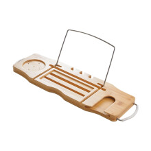 Bathtub Rack Bamboo Adjustable Bath Tray for Soaking Tub Storage Hotel Home 4585cm