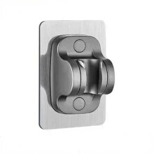Shower Head Holder 360 Rotation Adjustable Height Suction Cup Wall Mount Bracket Grey 2PCS