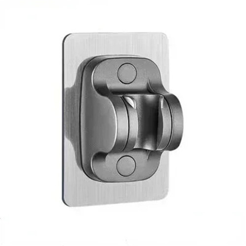 Shower Head Holder 360 Rotation Adjustable Height Suction Cup Wall Mount Bracket Grey 2PCS